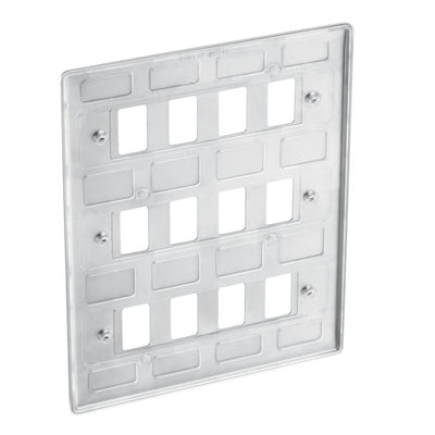 BG RNBS12 Nexus Grid Brushed Steel 12 Module Front Plate