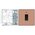 BG Evolve Polished Copper 20A Double Pole Switch with Neon PCDCP31B with 35mm Steel Back Box