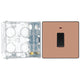 BG Evolve Polished Copper 20A Double Pole Switch with Neon PCDCP31B with 35mm Steel Back Box