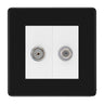 BG Flatplate Screwless Matt Black TV & Satellite Socket FFB65W by BG Nexus (BG-FFB65W)