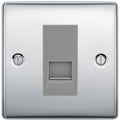 BG Nexus Polished Chrome Single RJ11 Telephone Socket NPCRJ111 - Grey Insert