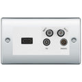 BG Nexus Polished Chrome 4G Faceplate with HDMI + TV/FM/SAT Module -