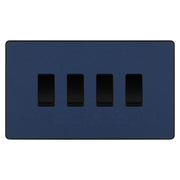 BG Evolve Matt Blue 4 Gang Quad Light Switch PCDDB44B by British General (BG-Evolve-DB-4G-CUSTOM-LIGHT-SWITCH)