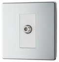 BG FPC64 Nexus Screwless Flat-Plate Satellite Socket, 1 Gang Polished Chrome