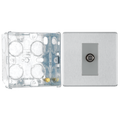 BG Screwless Brushed Steel Single Satellite Socket FBS64 with 35mm Steel Back Box