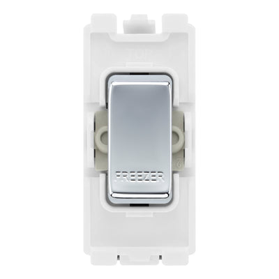 BG RRFZPC Polished Chrome 20 Amp DP Appliance Grid Switch Labelled Freezer by British General (BG-RRFZPC+RPC30)