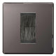 BG Screwless Black Nickel Single 1 Gang Brush Cable Wall Plate TV Black