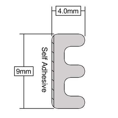 124978: E Profile Door/Glazing Seal Brown / 5 metres by Astroflame (Astro-ADESB/5)