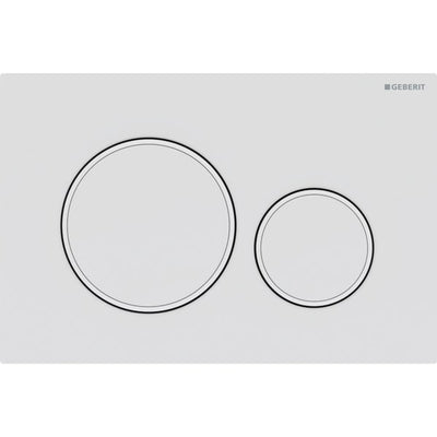 Geberit Sigma20 Round WC Dual Flush Plate - Matt White / White - 115.882.01.1