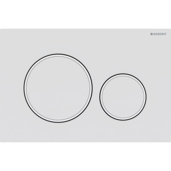 Geberit Sigma20 Round WC Dual Flush Plate - Matt White / White - 115.882.01.1