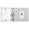 BG Evolve Brushed Steel Co-Axial Socket Outlet PCDBS60W with 25mm Steel Back Box