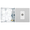 BG Evolve Brushed Steel Single Co-Axial Socket PCDBS60W with 25mm Steel Back Box