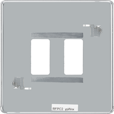 BG RFPC2 Nexus Screwless Grid Polished Chrome 2 Module Front Plate