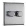 BG NBS82 Nexus Metal Brushed Steel 2 Gang 200W 2 Way Trailing Edge Push Type Dimmer Switch by British General (BG-NBS82-Shopify-SA_1)
