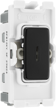 BG RFB12KY Nexus Grid Matt Black 20AX 2 Way 1 Pole Key Switch Module by British General (BG-RFB12KY-Shopify-SA_1)