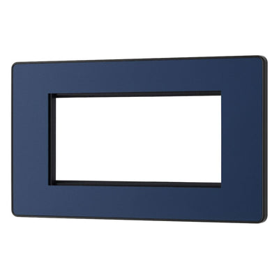 BG Evolve Matt Blue 4 Gang Secondary Telephone Socket, Screw Terminal - Black Insert