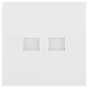 BG 9BTS/2 Moulded Square Edge | White | 2 Gang Screw Terminal Secondary Telephone Socket by British General (BG-9BTS/2)