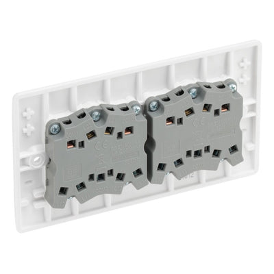 BG Nexus 6 Gang 20A 16AX 2 Way Wall Light Switch & 50mm Pattress Back Box