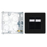 BG Screwless Matt Black RJ45 Double Telephone Socket FFBRJ452 with 25mm Steel Back Box