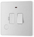 PCDBS52W Front - This Evolve Brushed Steel 13A fused and switched connection unit from British General with power indicator provides an outlet from the mains containing the fuse, ideal for spur circuits and hardwired appliances.