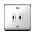 BG Nexus Metal Polished Chrome 2 Gang Flex Outlet Socket