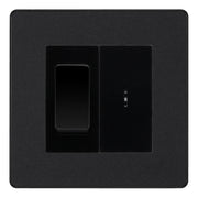 BG Evolve Matt Black 20A Secret Key Switch with 20A Double Pole Switch - Black Insert
