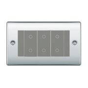 BG Nexus Polished Chrome Triple Secondary Touch Dimmer Switch Grey Inserts