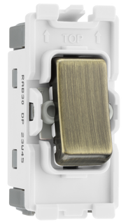 BG RAB30 Nexus Grid Antique Brass 20A Double Pole Switch Module by British General (BG-RAB30-Shopify-SA_1)