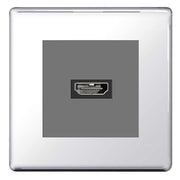 BG Nexus Screwless Polished Chrome HDMI Socket Grey insert by British General (BG-EMHDMIG+FPCEMS2)