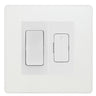 BG Evolve Pearlescent White 2 Way Light Switch & 13A Fused Spur Plate | White Insert