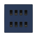 BG Evolve Matt Blue Custom Appliance Grid Switch 8 Gang Screwless