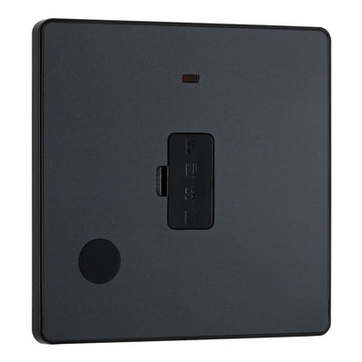 BG Evolve Matt Grey 13A Flex Outlet Neon Unswitched Fused Connection Unit PCDMG54B with 25mm Steel Back Box