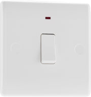 BG 831 Moulded Round Edge | White | 1 Gang 20A 2 Pole Neon Switch by British General (BG-831)