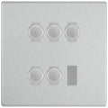 BG Brushed Steel Screwless Flat Plate 5 Gang Trailing Edge LED Dimmer Light Switch 2 Way Custom Switch