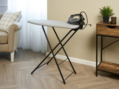 Corby Berkshire Ironing Centre in Light Grey with Sherwood 1200W Steam Iron - UK Plug