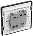 PCDMG42B Back - This Evolve Matt Grey 20A 16AX double light switch from British General can operate 2 different lights, whilst the 2 way switching allows a second switch to be added to the circuit to operate the same light from another location (e.g. at the top and bottom of the stairs).