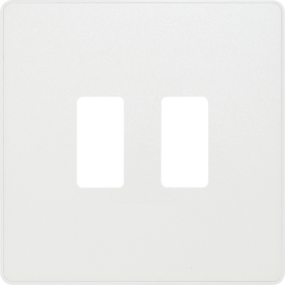 BG RPCDCL2W Evolve Grid Pearlescent White 2 Module Square Front Plate - White Trim