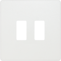 BG RPCDCL2W Evolve Grid Pearlescent White 2 Module Square Front Plate - White Trim