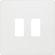 BG RPCDCL2W Evolve Grid Pearlescent White 2 Module Square Front Plate - White Trim by British General (BG-RPCDCL2W-Shopify-SA_1)