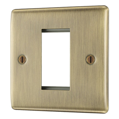 BG Nexus Antique Brass Single Secondary Telephone Socket, Screw Terminal - Black Insert