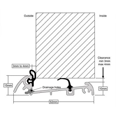 Slimline Threshold Door Sill (1000mm) by Astroflame (ASTRO-ADRDSLA/1000)
