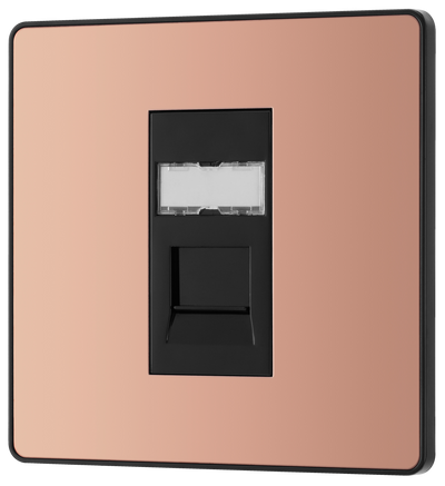 BG Evolve PCDCPRJ451B Polished Copper RJ45 Cat6 Data Outlet - Black Insert