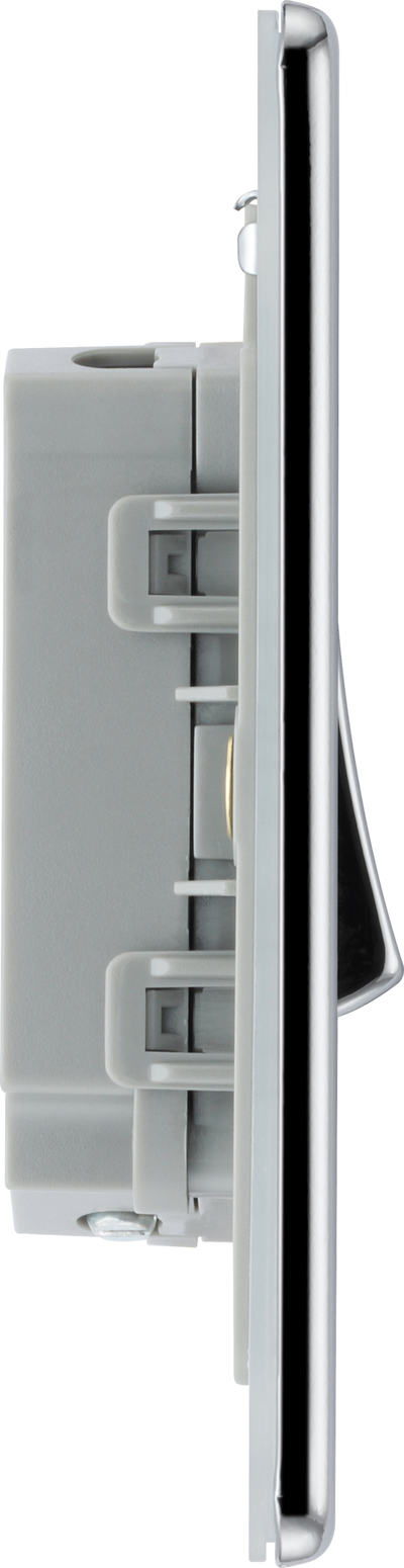 BG FPC42 Nexus Screwless FlatPlate Double Light Switch Polished Chrome 2 Way 10A