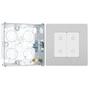 BG Evolve Brushed Steel 200W Double Trailing Edge Master Touch Dimmer PCDBSTDM2W with 25mm Steel Back Box