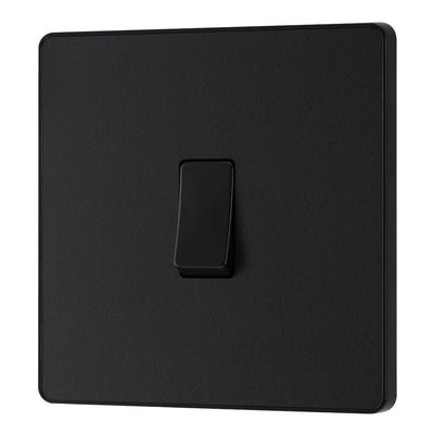 BG Evolve Matt Black 1 Gang 20A 16AX Intermediate Light Switch PCDMB13B with 35mm Steel Back Box