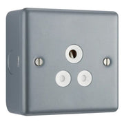 BG MC529 Metal Clad | 1 Gang 5A Unswitched Round Pin Socket by British General (BG-MC529)