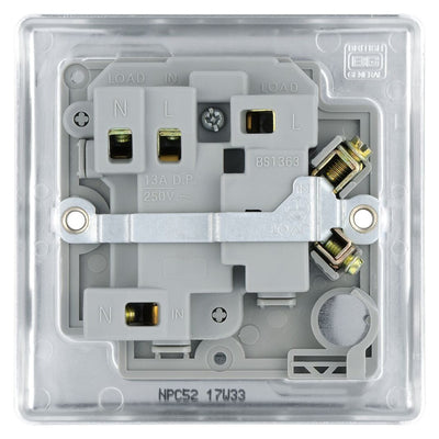 BG Nexus Polished Chrome 13A Neon Switched Fused Connection Unit NPC52 with 35mm Steel Back Box