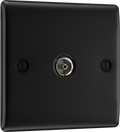 BG NFB60 Nexus Metal Matt Black 1 Gang TV or FM Coaxial Aerial Connector