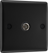 BG NFB60 Nexus Metal Matt Black 1 Gang TV or FM Coaxial Aerial Connector by British General (BG-NFB60-Shopify-SA_1)