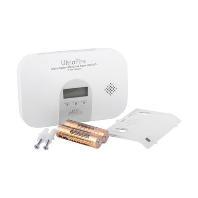 10 Year Life Digital Carbon Monoxide Alarm - UltraFire UBCO1D by UltraFire (Safelincs-UFUBCO1D)